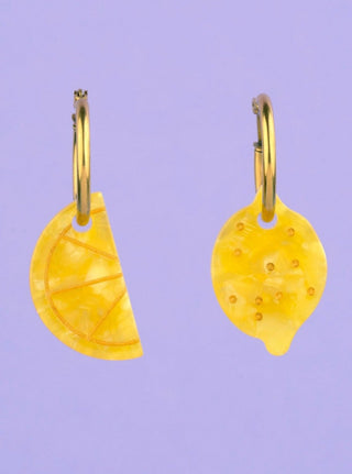 COUCOU SUZETTE Boucles d'Oreilles Citron, parfaite idée de cadeau pour femme.