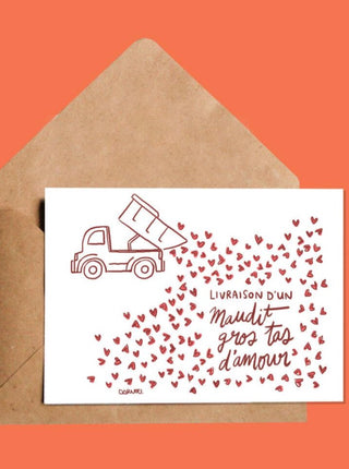 OUI  MANON Card - Delivery of a damn big pile of love